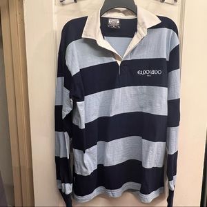 Barbarian Rugby Wear Shirt Mens XL Navy/Sky Blue Polo El Dorado Reno Long Sleeve
